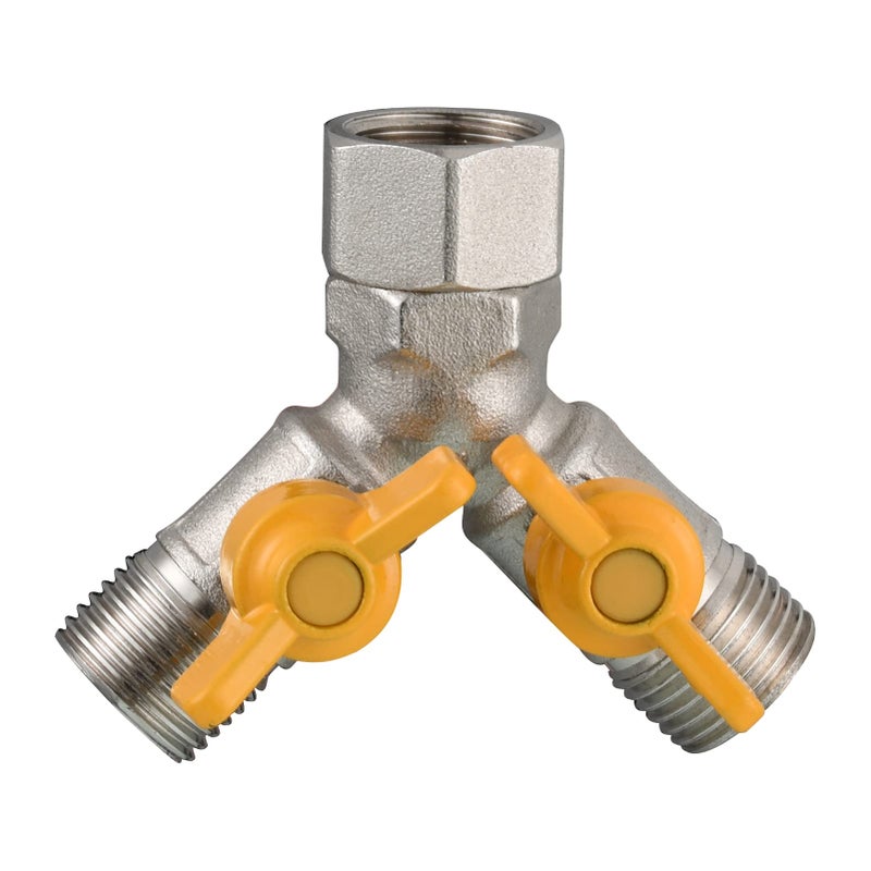 CIENCIA Shut Off Valve Brass Shower Diverter 3 Way Diverter Valve for Shower Arm, Brushed Nickel, DSF009A - Image 1